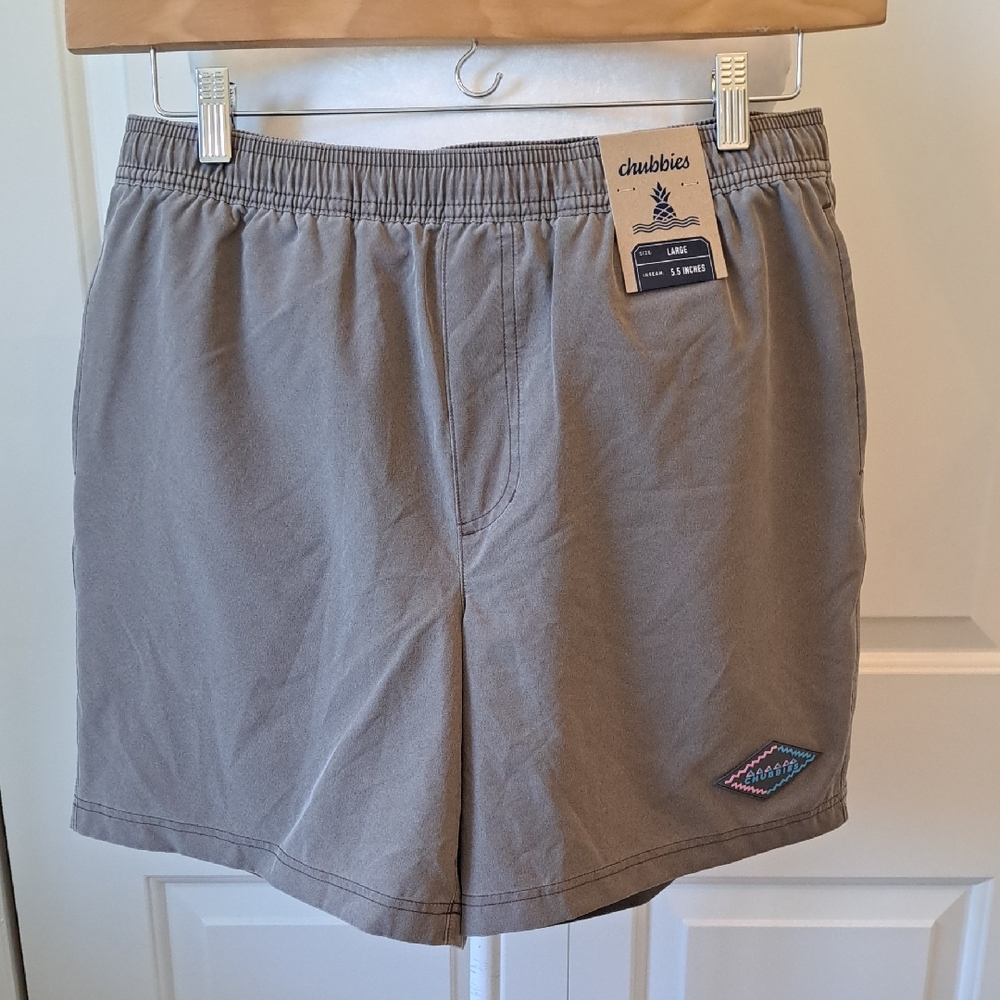 NWT CHUBBIES Mens Isle Of Palms Athlounger Grey Wash Swim/Athetic 5.5" Shorts LG